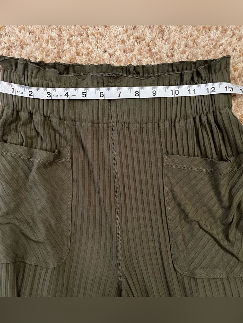 Free People FP Movement Blissed Out Wide Leg Pant Small Olive Green Yoga Stretch - Picture 9 of 11